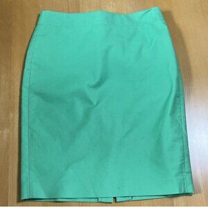 J.Crew Green Cotton Stretch Skirt Size 2 | Back Zip | Pre-Owned